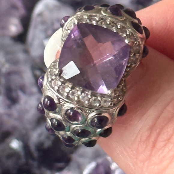 Gorgeous amethyst, sterling silver chunky ring - Picture 9 of 13